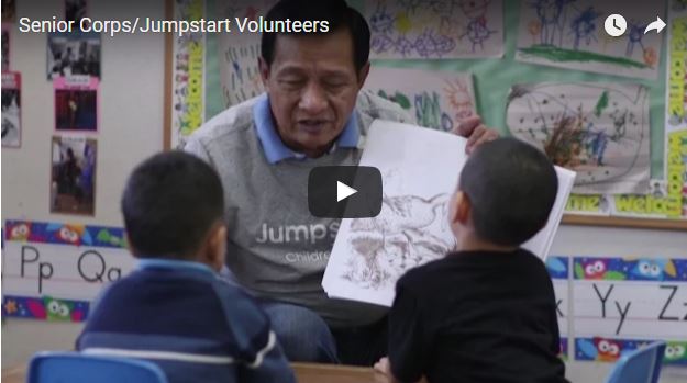 screen shot of Jumpstart Senior Corps volunteer video