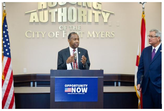 Secretary Ben Carson speaks at HOPE VI Community in a Fort Myers Opportunity Zone.