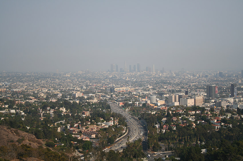 Smog over the city of Los Angeles