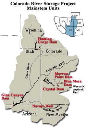 image: Upper Colorado River Basin w/CRSP Projects