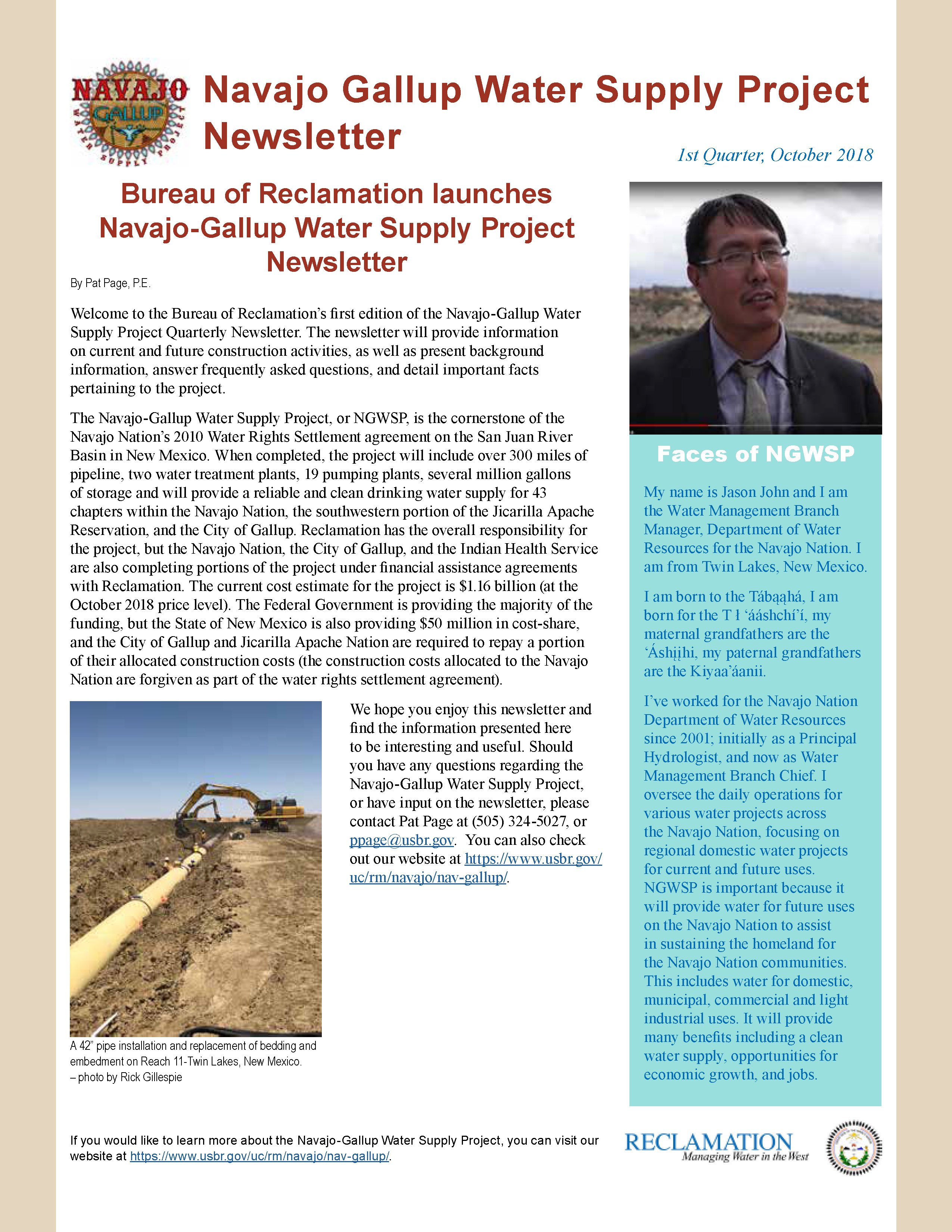 Navajo-Gallup Water Supply Project Newsletter