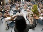 Nadkarni explains tree biology to medium security inmates at the Stafford Creek Corrections Center.