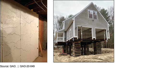 Pyrrhotite Damage to a Basement and a Home Being Repaired Due to Pyrrhotite Damage