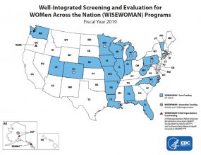 The WISEWOMAN program funding map.