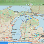 Screenshot of the Michigan Lake Water Clarity Interactive Map Viewer