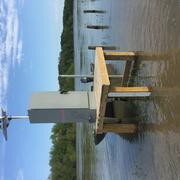 USGS Streamgage on Trinity River surrounded by floodwaters