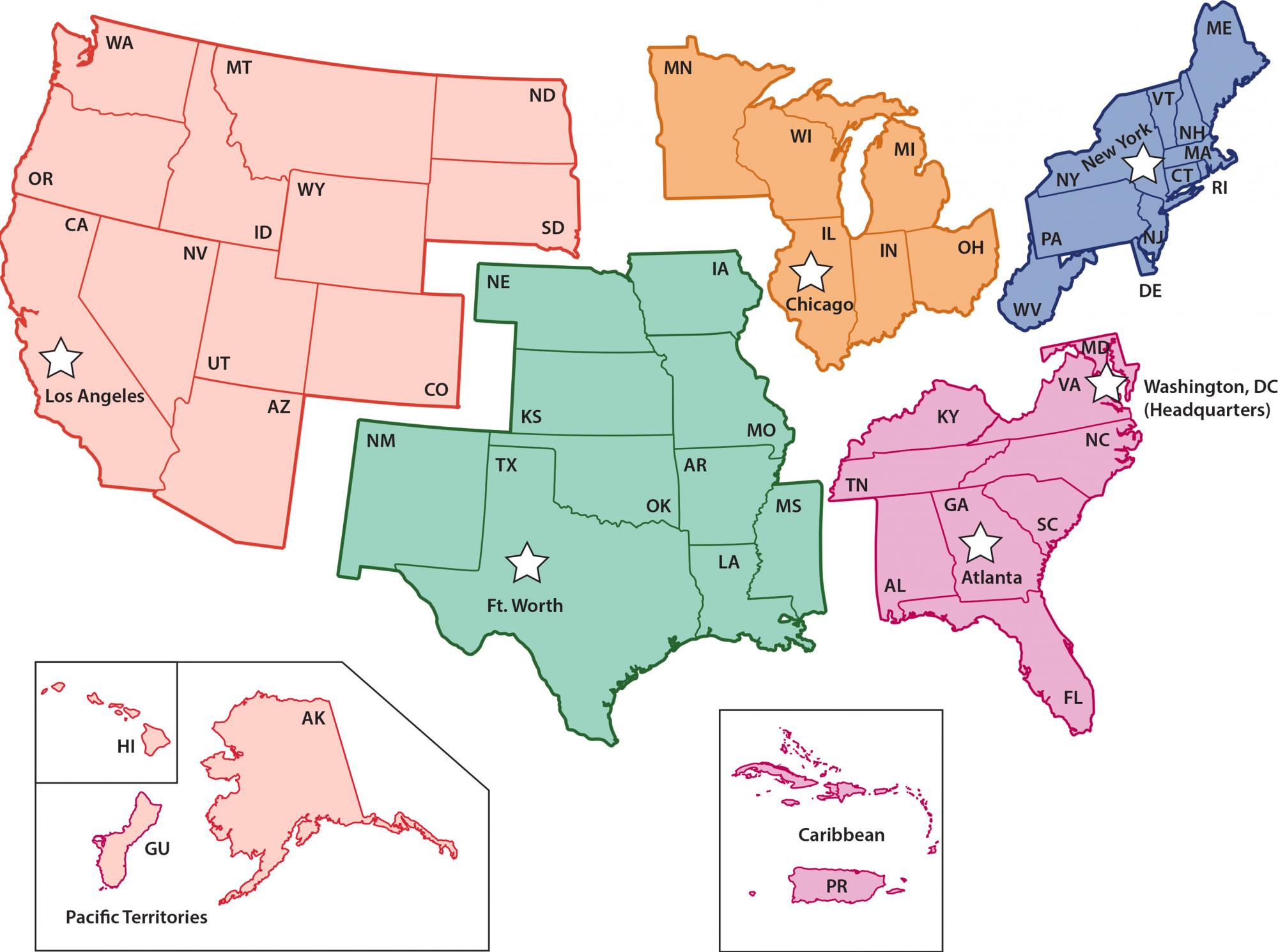 Satellite Office Jurisdictions By State map