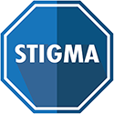 icon of stop sign with stigma text