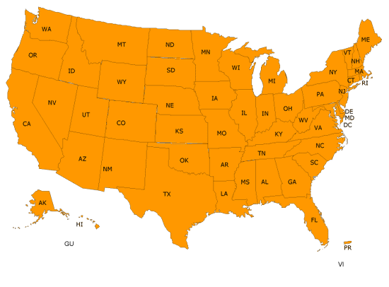 Clickable Image of the US