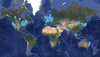 Worldwide map showing locations of the 76 NIST Glycan Interlaboratory Study participants in North America, Europe, Asia and Australia.