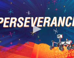 Cartoon Illustration of Mars Rover Perseverance