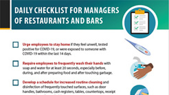 Restaurants & Bars managers checklist - COVID19