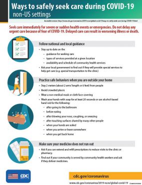 Ways to safely seek care during COVID-19 non-US settings