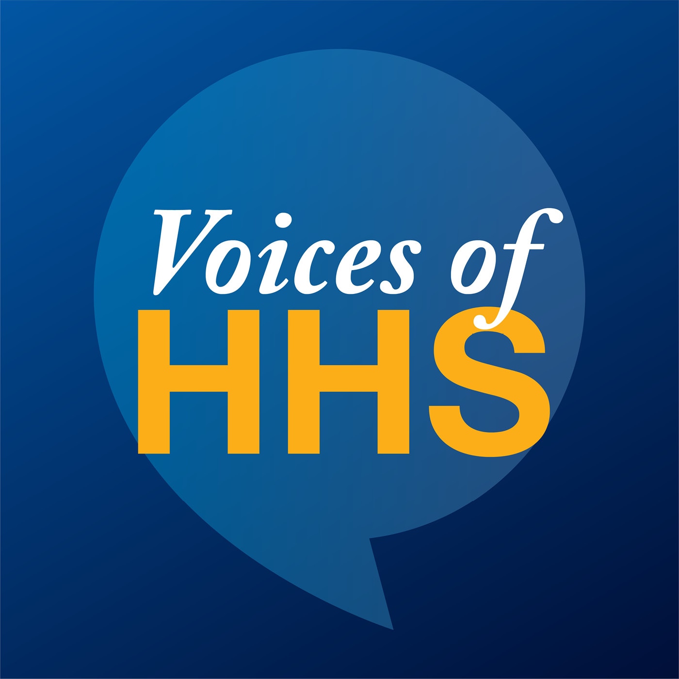 Voices of HHS logo (blue, with quote bubble)