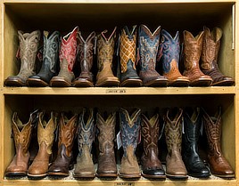 Fancy cowboy boots for sale at the San Antonio Stock Show and Rodeo in San Antonio, Texas. Photo by Carol M. Highsmith, 2014. Prints & Photographs Division