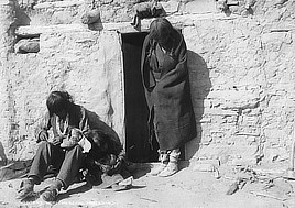 "Hopi mending moccasins." Photo by Detroit Publishing Co., 1900-1915. Prints & Photographs Division