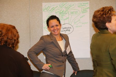 Carrie Pullie, Metropolitan Family Services, Chicago, IL participates in a breakout session.. HUD Photo
