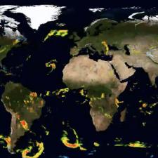 Visualization of global precipitation