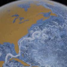 Simulation of ocean currents around the world