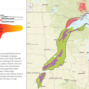 Image shows a screenshot of the Mid-Continent Rift Story Map