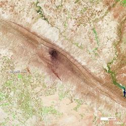 Satellite image showing fires in Iraq