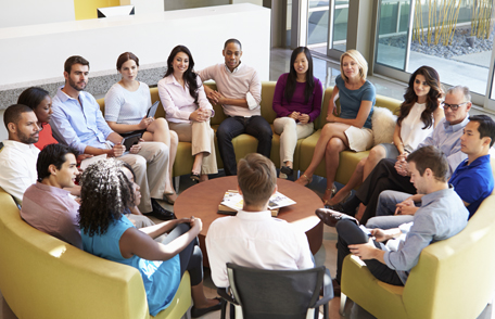 Photo of a group of people meeting