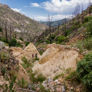 Mine waste in Fourmile Creek watershed post fire and flood