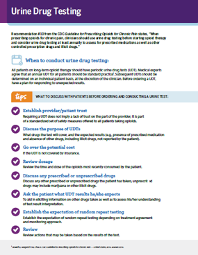 CDC DUIP Urine Drug Testing