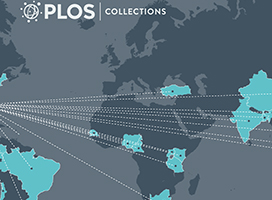 PLOS Collections: world map with travel lines