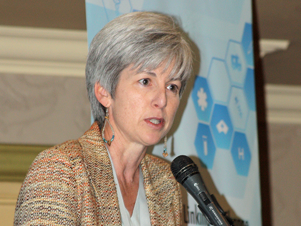 As CDC South Africa Country Director, Dr. Nancy Knight speaks at the CDC-funded Linking for Change: Strengthening Clinic Lab Interface (CLI) Systems Symposium, hosted by SEAD, which took place at Emperors Palace, Johannesburg, on the 11th and 12th of August 2014.