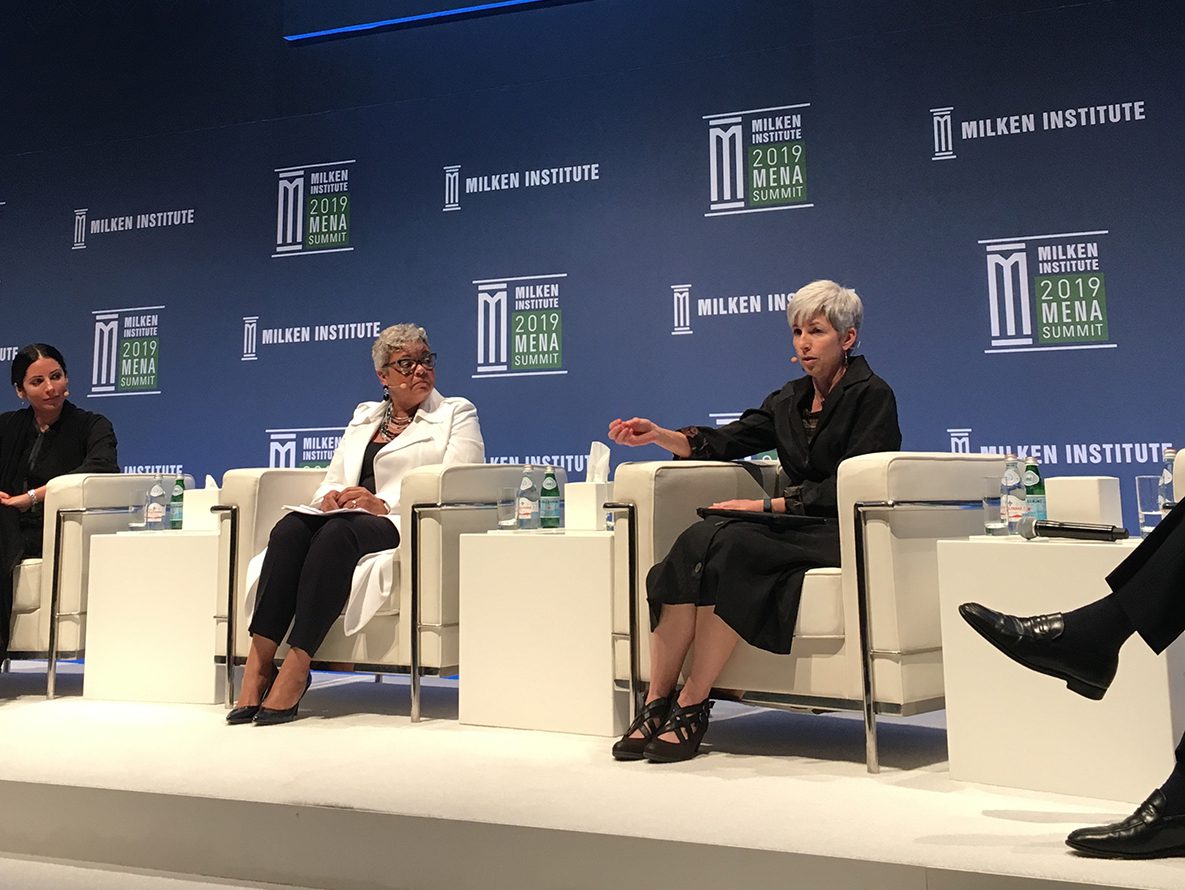 Dr. Nancy Knight spoke on CDC’s work using mobile phone surveys for effective prevention and control of chronic and noncommunicable diseases at the Milken Institute MENA Summit