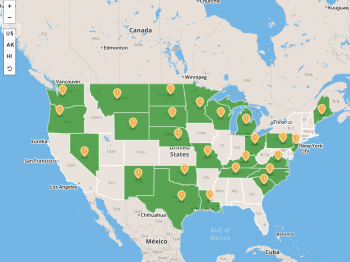 The Formerly Incarcerated Persons (FIP) Map shows the United States of America, subdivided by state, and displays the number of FIP programs by state.  Specific detail can be obtained by using the interactive map.