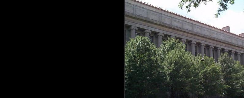 DOJ Building with Trees