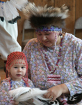 Native Alaskin woman and child