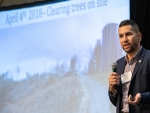 Joey Owle, of the Eastern Band of Cherokee Indians, delivers his presentation at the annual Program Review.