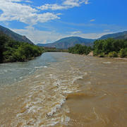 Colorado River, and Roaring Fork River confluence, Glenwood Springs, Garfield County, CO