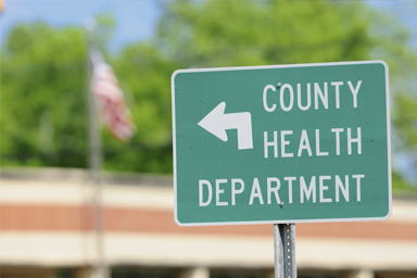 photo of a County Health Department sign