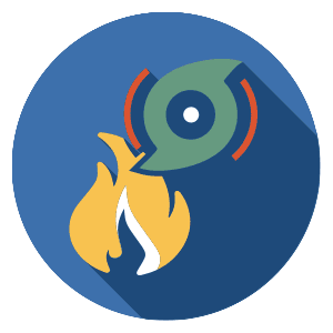 Icon image of fire and hurricane