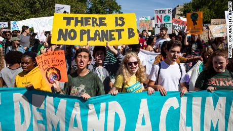 WASHINGTON, DC - SEPTEMBER 20: Activists gather in John Marshall Park for the Global Climate Strike protests on September 20, 2019 in Washington, United States. In what could be the largest climate protest in history and inspired by the teenage Swedish activist Greta Thunberg, people around the world are taking to the streets to demand action to combat climate change.  (Photo by Samuel Corum/Getty Images)