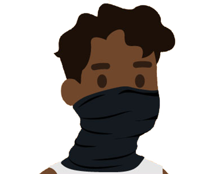 graphic of a man wearing a gaiter