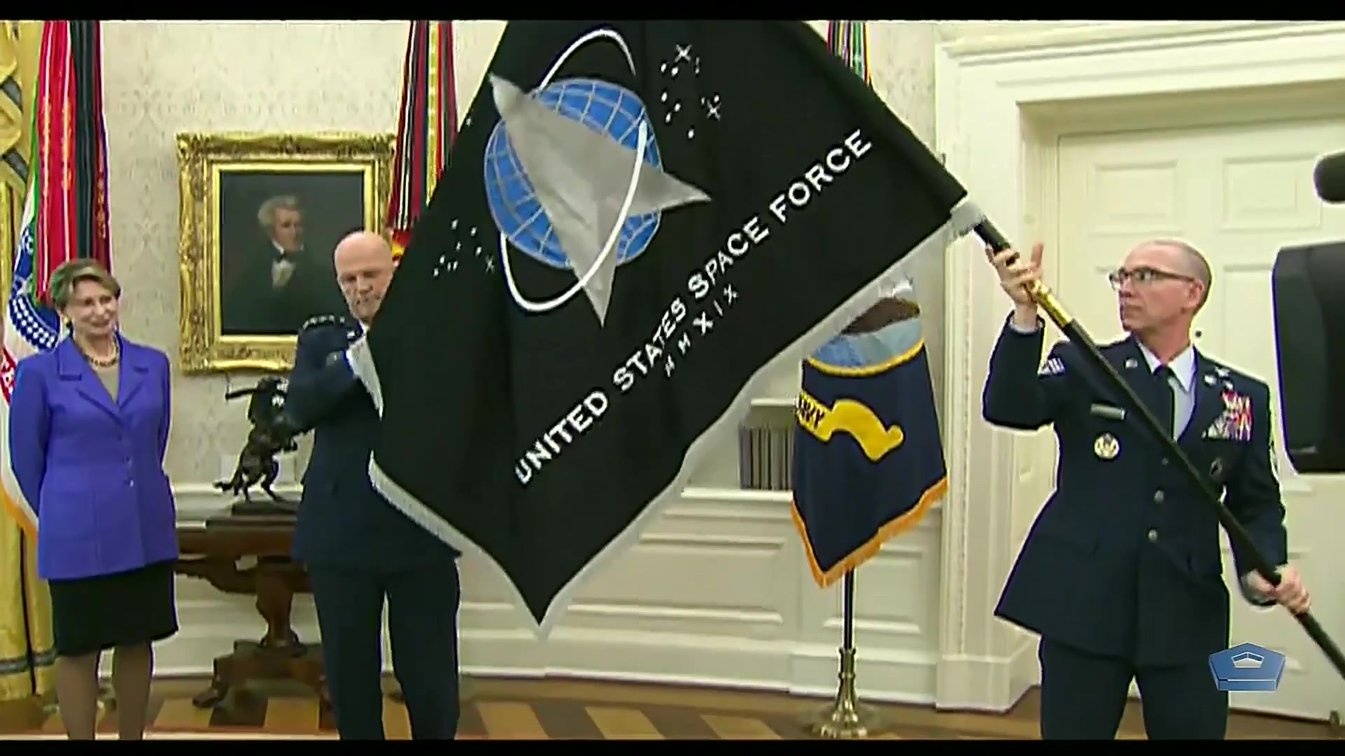 President Donald J. Trump participates in the presentation of the U.S. Space Force flag, Washington, D.C, May 15, 2020. 