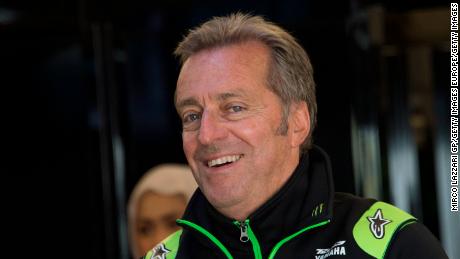 NORTHAMPTON, ENGLAND - AUGUST 24:  Herve Poncharal of France andÊ Yamaha Tech 3 smiles in box during the  MotoGp Of Great Britain - Free Practice at Silverstone Circuit on August 24, 2018 in Northampton, England.  (Photo by Mirco Lazzari gp/Getty Images)