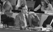 George H.W. Bush, U.S. ambassador to the United Nations, listens to a speaker during a 1971 session of the U.N. General Assembly in New York. (© Bettmann/Getty Images)