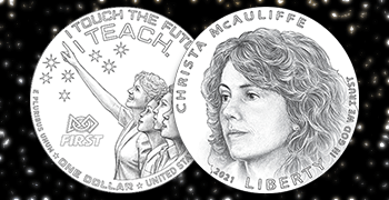 Christa McAuliffe Silver Dollar feature