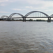 Centennial Bridge, Mississippi River at Davenport Iowa