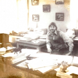 Dr. Johnson at his desk in the Southeast River Forecast Center in Georgia, October 1979.  