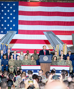 President Trump speaking to the Military.