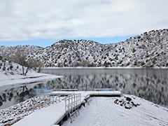 Santa Cruz Lake in the winter.