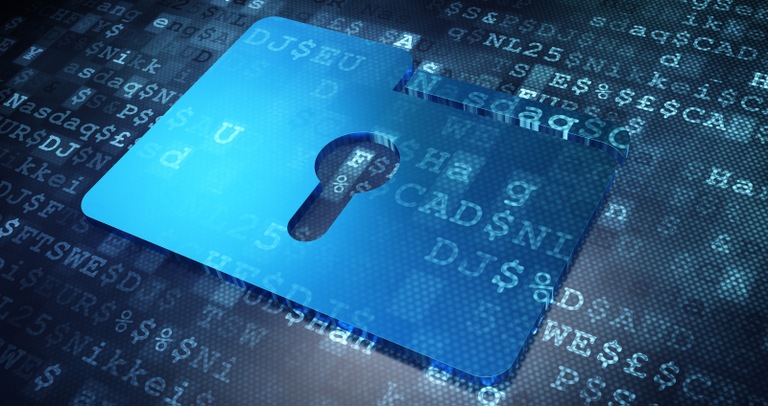 Digital File with Keyhole and Code (Stock Image)
