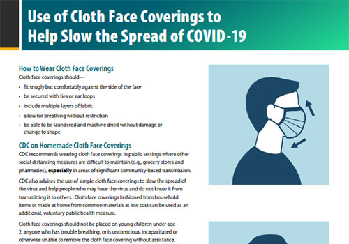 COVID-19 확산 속도 저하를 위해 천 얼굴 덮개 사용